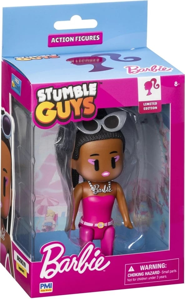 Figurë aksioni P.M.I. Kids World Stumble Guys x Barbie, Brooklyn, 11.5 cm, Rozë