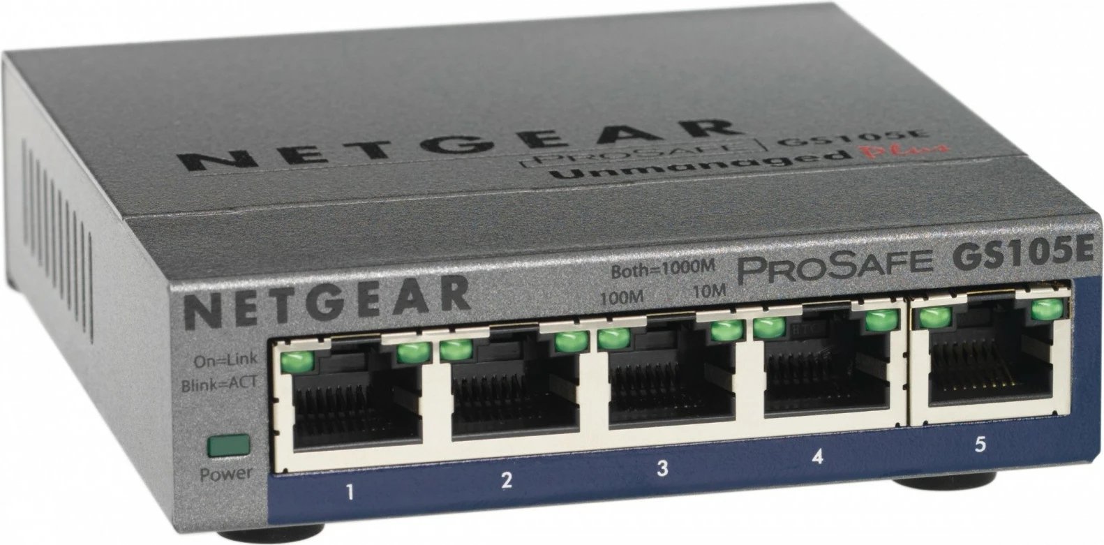 Switch Netgear GS105E-200PES, 5 porta Gigabit Ethernet, Desktop, Gri
