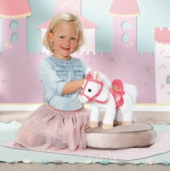 Lodër poni Baby Annabell Little Cute, Zapf, 36cm, me efekte zanore, rozë/bardhë