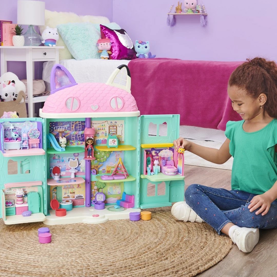 Set lodrash Gabby's Dollhouse Sweet Dreams Bedroom me figurë Pillow Cat dhe aksesorë, SPIN MASTER, shumëngjyrësh