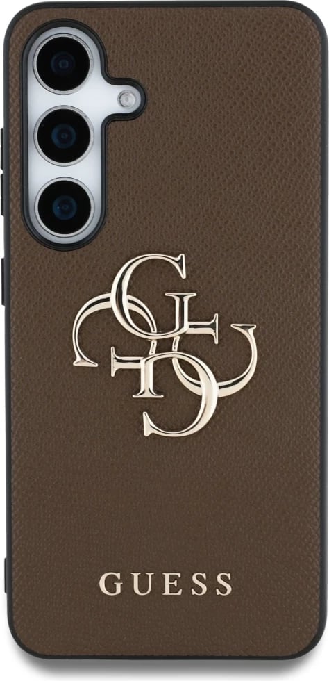 Mbështjellës Guess Grained Big 4G Logo Small Classic Logo për Samsung Galaxy S25, Kafe