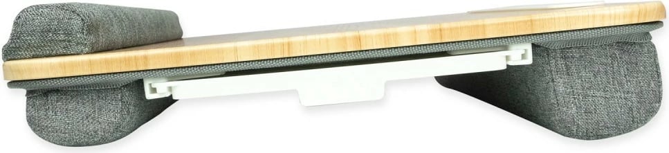 Podstavec laptopi Techly ICA-TBL 102 me bazë të butë, raft maus, 410x335mm, Gri/Dru