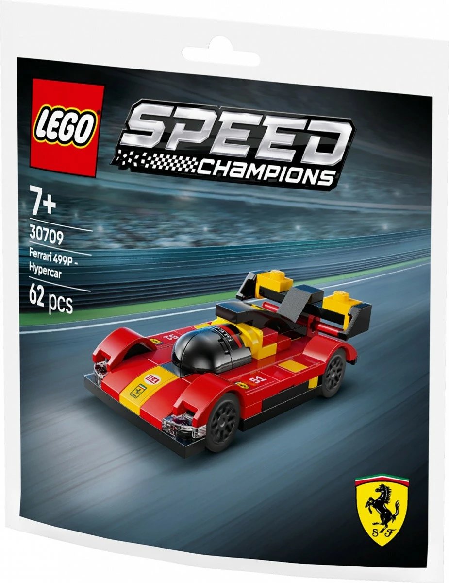 Set LEGO Speed Champions Ferrari 499P, 62 pjesë, i kuq, i vogël
