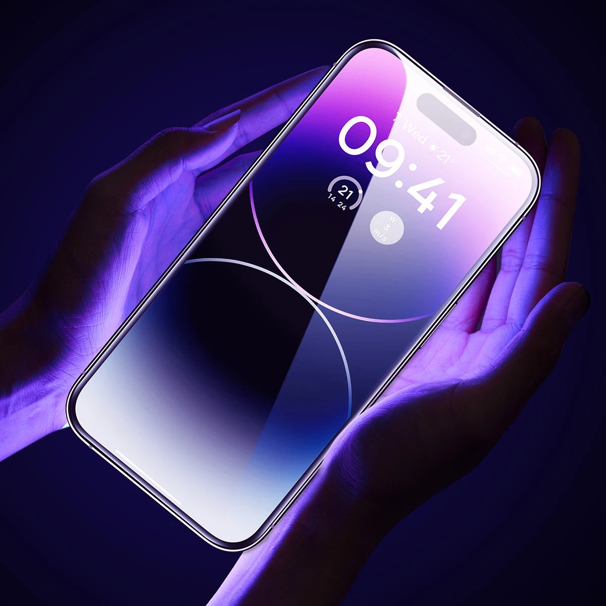 Mbrojtës ekrani tempered glass Baseus për iPhone 14 Pro Max, 0.3mm, me mbrojtje për altoparlant, Transparent