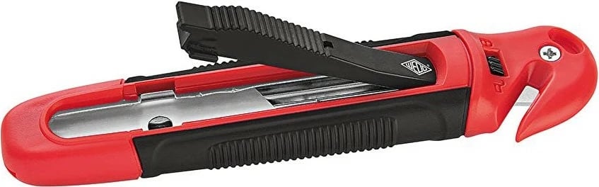 Thikë prerëse WEDO 78 805, 36mm, teh inox, automatik, e zezë/kuqe
