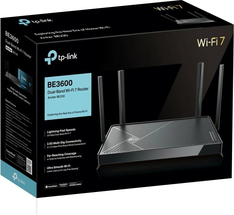 Router TP-Link Archer BE3600, Wi-Fi 7, Dual-band, Ethernet LAN, i zi