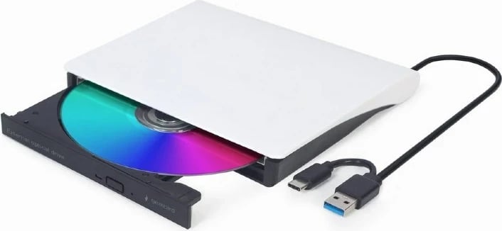 Disk optik Gembird DVD-USB-03-BW, DVD±RW, USB Type-C, Zi, Bardhë