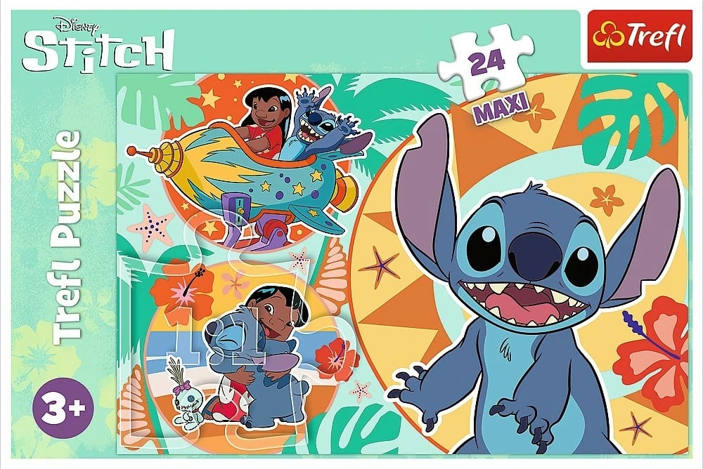 Puzzle Trefl Lilo and Stitch Maxi 24 pjesë, 60x40cm, për fëmijë Puzzle Trefl Lilo and Stitch Maxi 24 pjesë, 60x40cm, për fëmijë