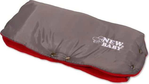 Mangë duar për karrocë, New Baby, Classic Fleece, 48x22 cm, fleece i ngrohtë, gri/e kuqe