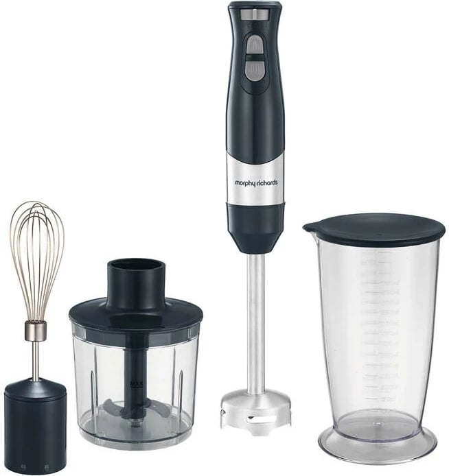 Blender dore Morphy Richards 402061, 600 W, 700 ml, i zi, set me rrahëse dhe grirëse