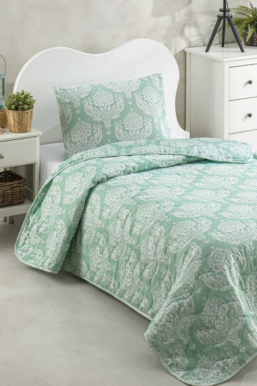 Jorgan i vetëm L'essentiel, ngjyrë ujë e gjelbër