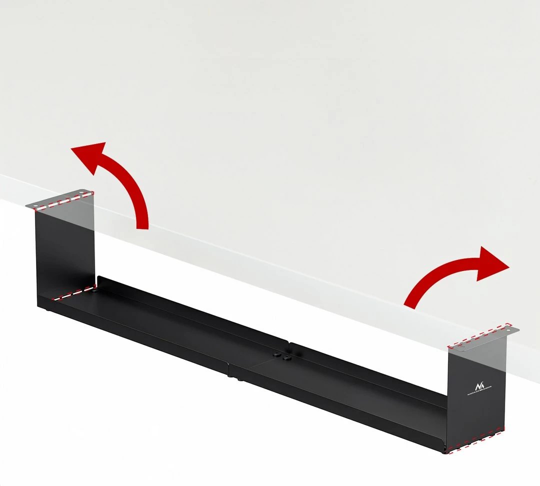 Organizues kabllosh nën-tavolinë Maclean MC-107 B, çelik, i zi