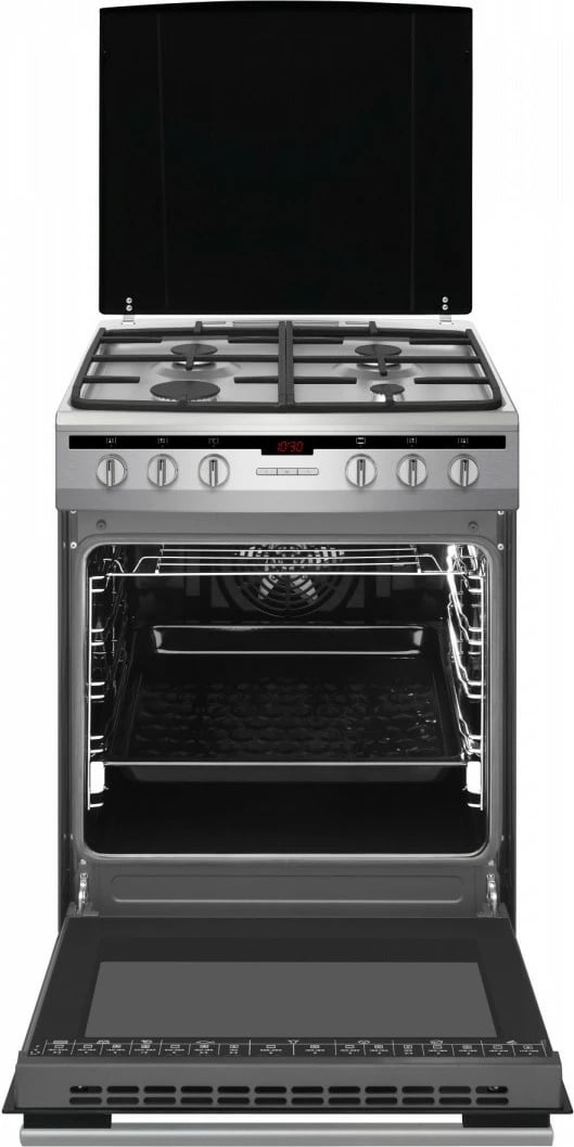 Furrë dhe pianurë Amica 617GES3.33HZpTaDpA(Xx) PIZZA, 65L, inox, 4 zona gatimi, gaz dhe rrymë