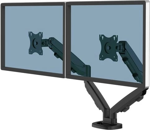 Krah monitori i dyfishtë Fellowes EPPA, rregullim lartësie dhe thellësie, për 2 ekrane, e zezë