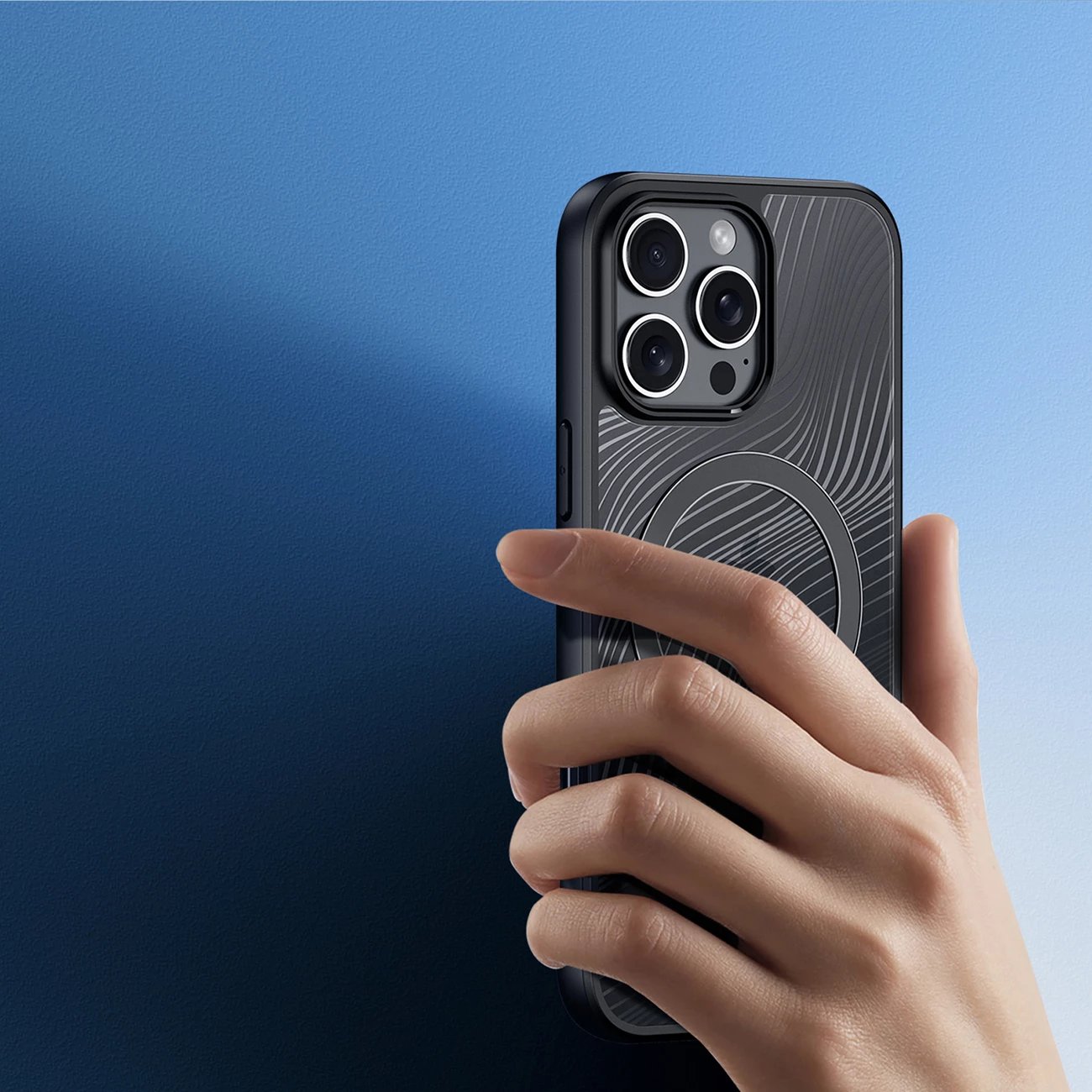 Mbështjellës Dux Ducis Aimo Mag për iPhone 16 Pro Max, MagSafe, i zi