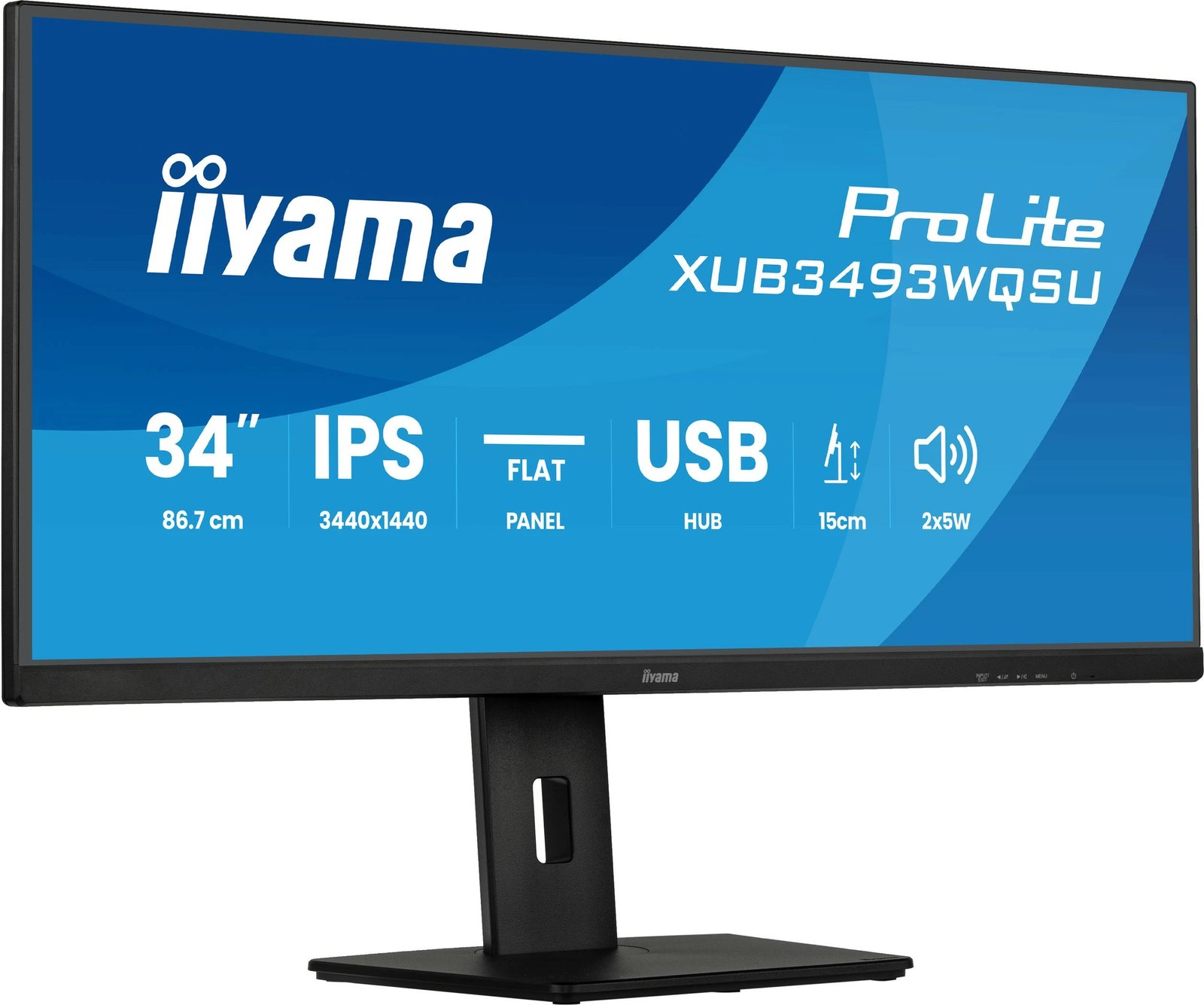 Monitor iiyama ProLite XUB3493WQSU-B6, 34 inç, IPS, 3440x1440, 120Hz, i zi