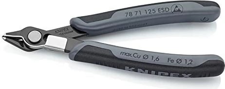 Knipex pinca diagonale 78 71 125 ESD, Gri