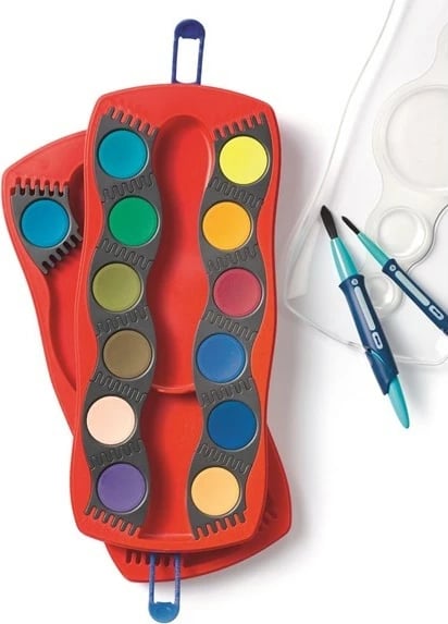 Set ngjyra uji Faber-Castell Connector 24 copë, e kuqe