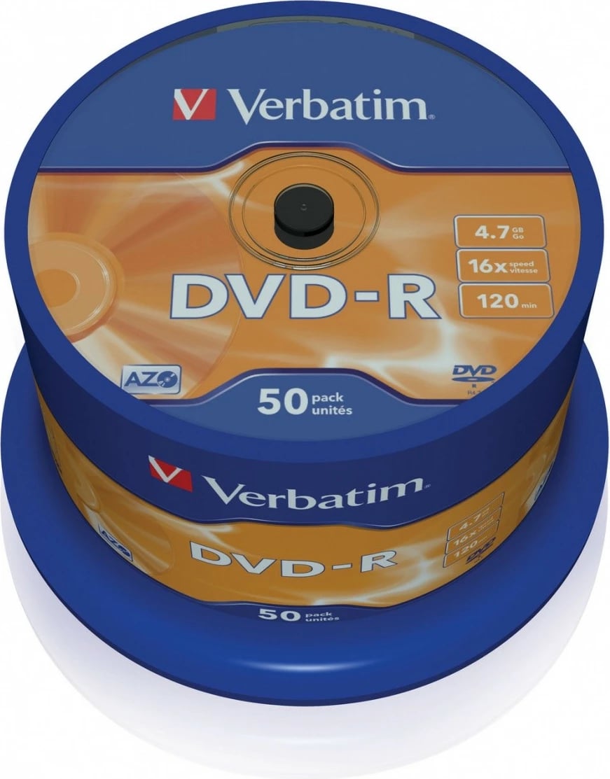 DVD-R Verbatim 43548, 4.7GB, 16x, 50 copë, Cake Box