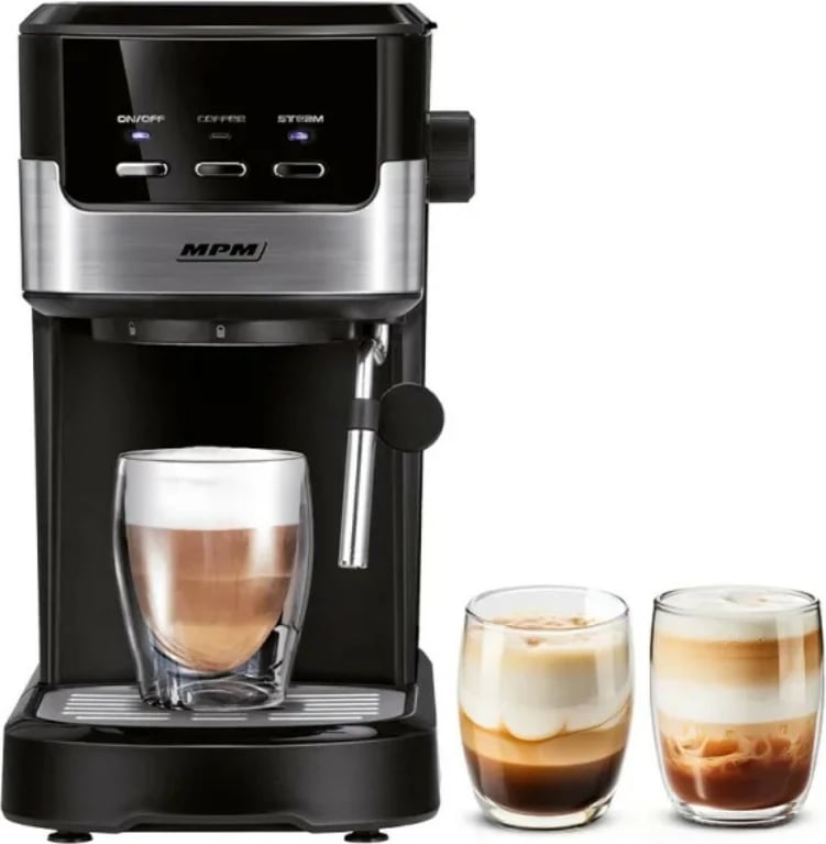 Makine kafeje me presion MPM MKW-13M, 1.2L, 15 bar, e zezë/argjendtë