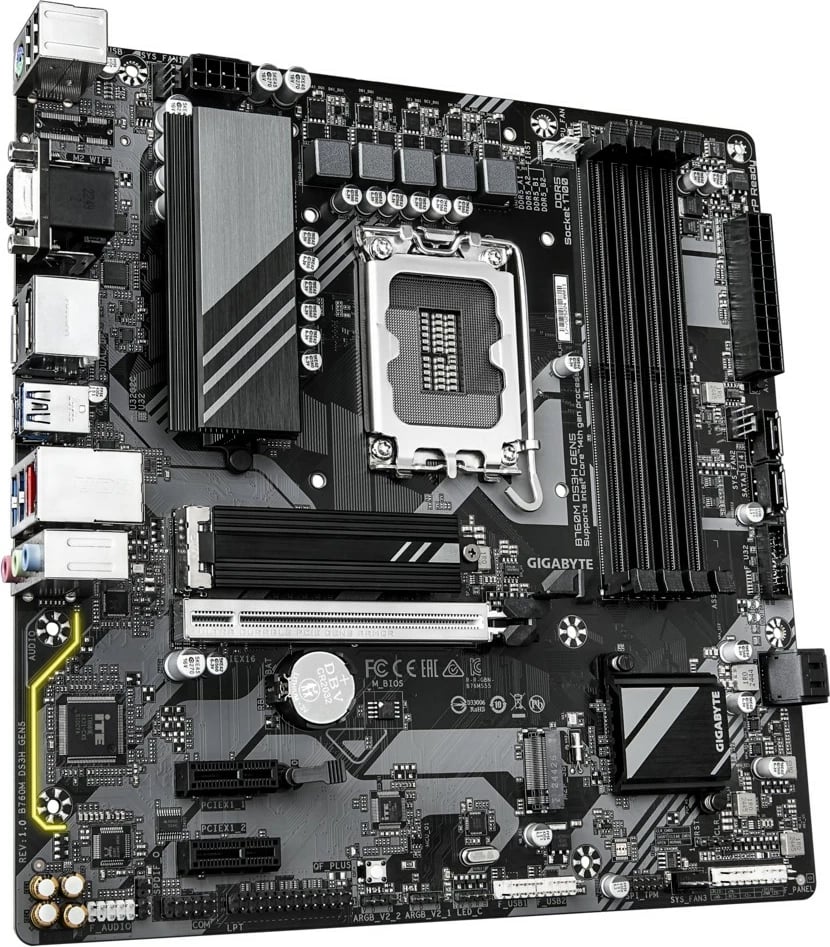Kasë Gigabyte B760M DS3H GEN5, LGA1700, DDR5, micro ATX, e zezë