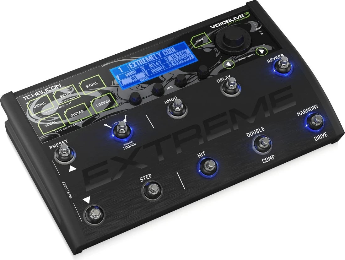Multiefekt për kitarë-vokal TC-Helicon Voice Live 3 Extreme, i zi