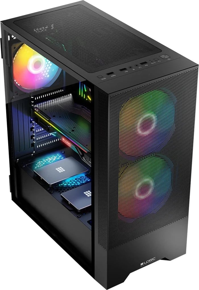 Kasë kompjuteri Logic ARYA ARGB, USB 3.0, e zezë 