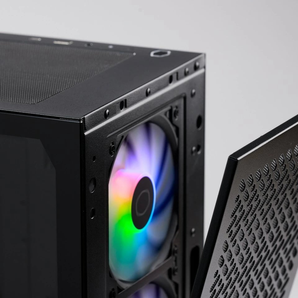 Kasë Cooler Master Elite 302, midi tower, xham i tejdukshëm, RGB, e zezë
