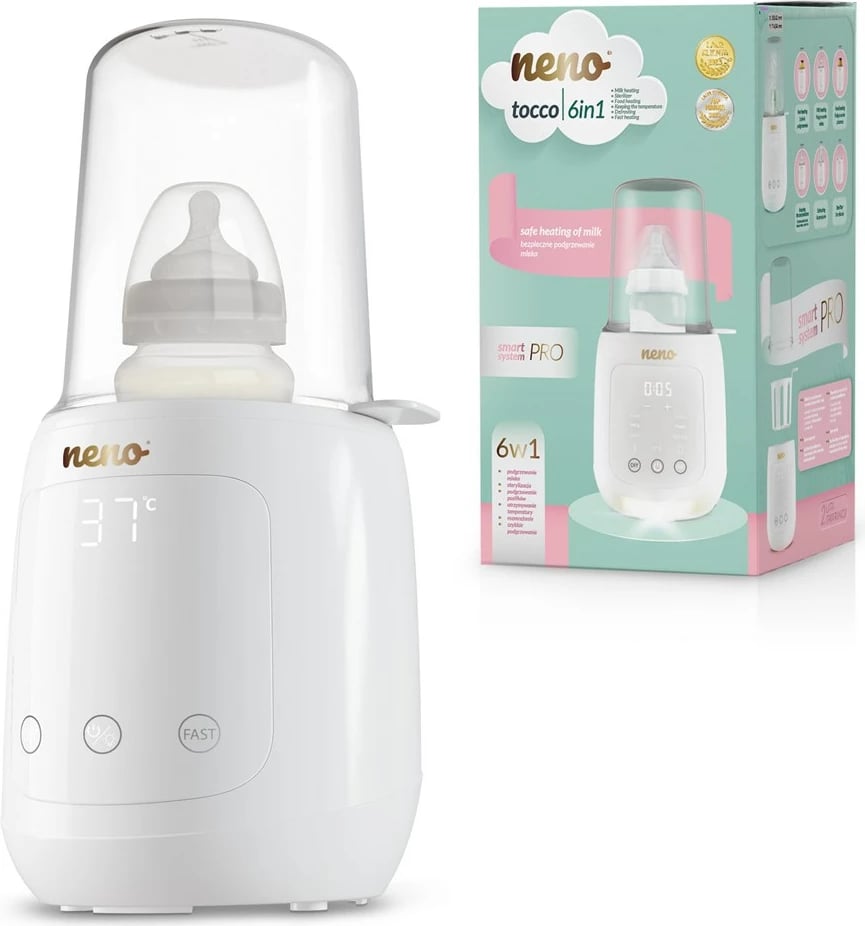 Sterilizues dhe ngrohës biberoni neno Tocco 6-në-1, i bardhë
