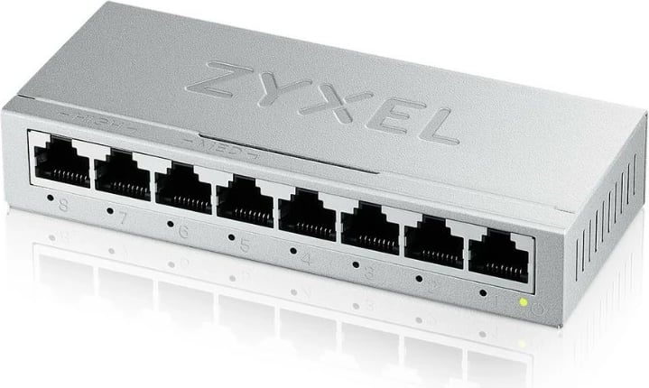 Switch Zyxel GS-108BV5-EU0101F, 8 porta Gigabit, metalik