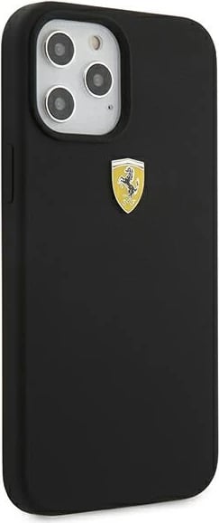Mbështjellës Ferrari FESSIHCP12LBK për iPhone 12 Pro Max 6.7", silikon, zi