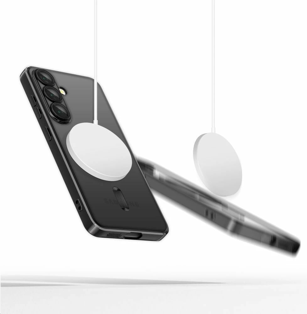 Mbështjellës Tech-Protect MagFlex për Samsung Galaxy S25 Edge, MagSafe, Transparent/Black