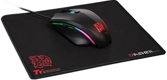 Maus + Mauspad Thermaltake Tt eSports Talon Elite RGB, me ndriçim, i zi, set