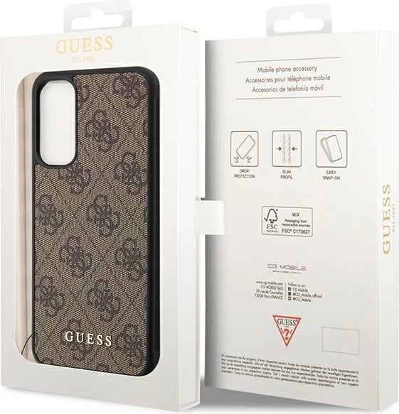 Mbështjellës Guess 4G Charms për Samsung Galaxy A34 5G, kafe