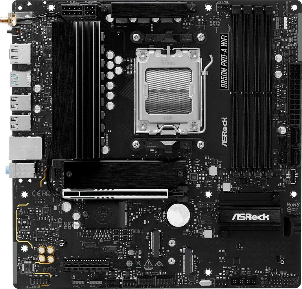 Pllakë amë Asrock B850M Pro-A WiFi, Socket AM5, micro ATX, E zezë