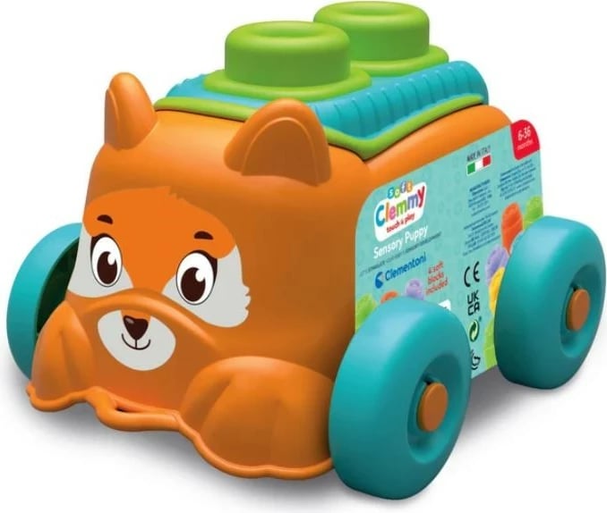 Lodër edukative Clementoni Clemmy Sensory Blocks Animal, 4 blloqe të buta, për fëmijë, shumëngjyrëshe