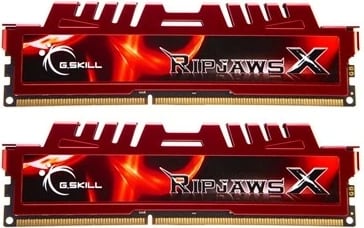 RAM Memorje G.SKILL RipjawsX F3-12800CL10D-16GBXL, 16GB (2x8GB), DDR3, 1600MHz, CL10, me radiator, Kuqe
