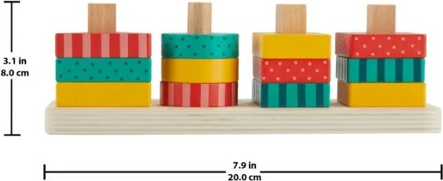 Lodër druri Fisher Price HXV05 sorter forma, për fëmijë, shumëngjyrëshe