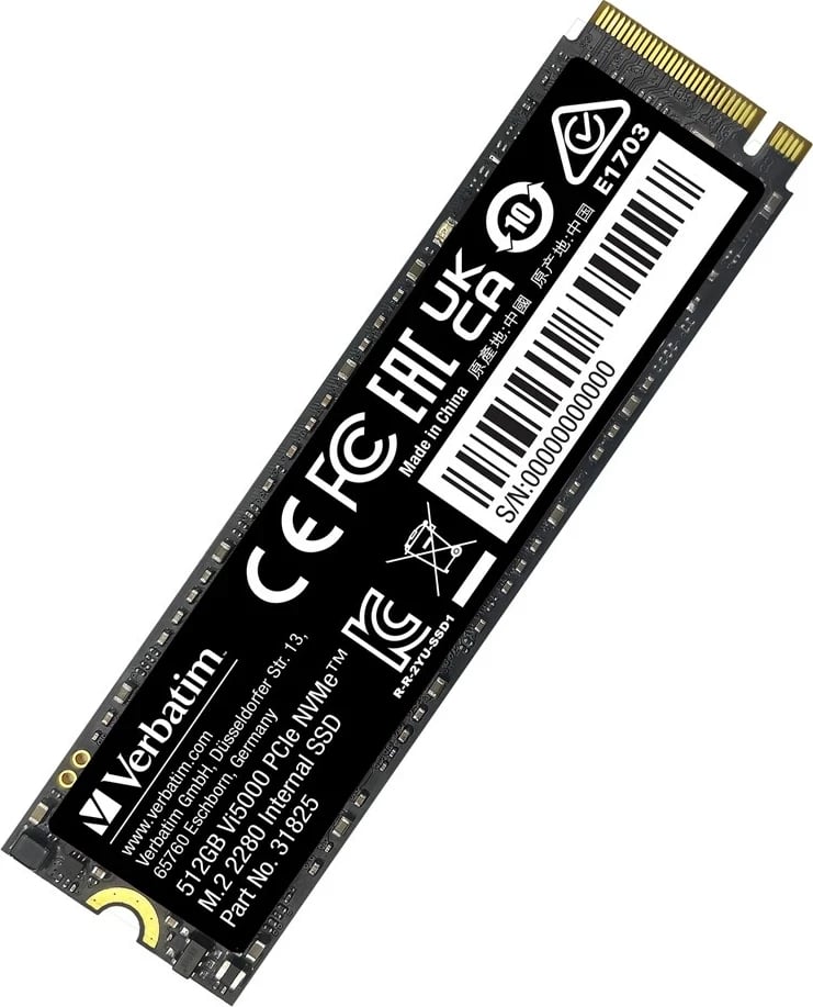 SSD Verbatim Vi5000 PCIe NVMe M.2, 512 GB, Zi