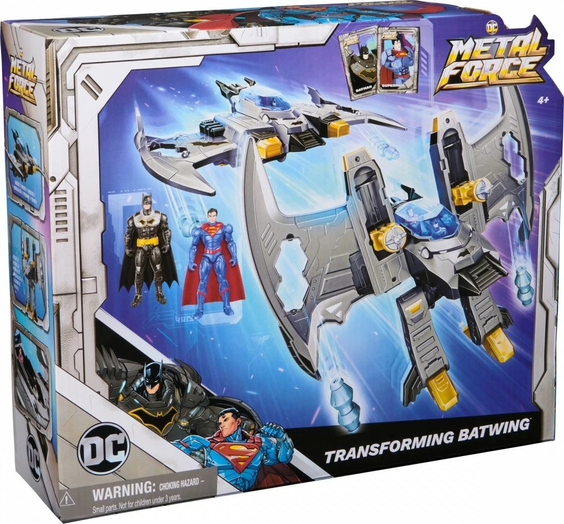Set figurina aksion Batman Spin Master DC Metal Force Batwing Transformation, plastikë, për fëmijë