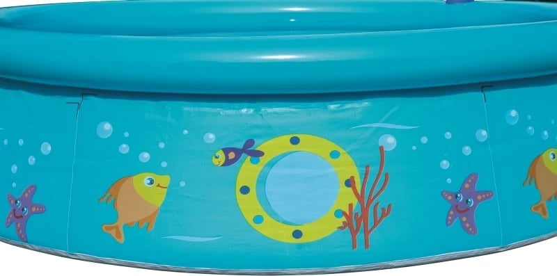 Pishinë fëmijësh me buzë të fryrë dhe dush, Bestway, 152x38 cm, 477 L, vinyl, blu