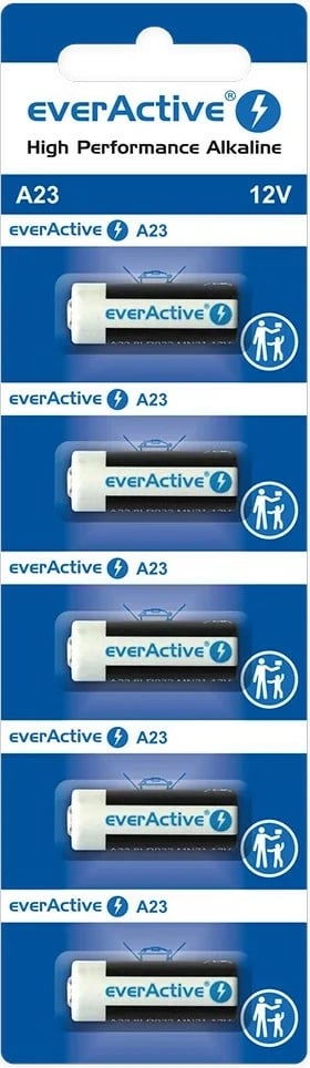 Bateri alkaline everActive A23, 12V, set prej 5 copë