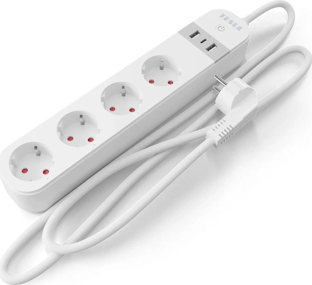Priza inteligjente Tesla TSL-SPL-SPS300, me WiFi, e bardhë