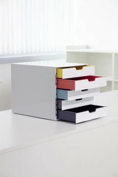Kuti me sirtarë Durable VARICOLOR Mix 5, plastikë, multingjyrëshe, 5 sirtarë