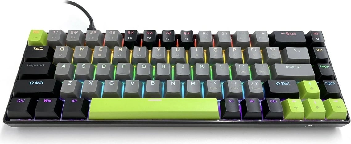 Tastierë mekanike gaming Media-Tech Red Core MX60 MT1260 60% USB-C me RGB, e zezë/gri/e gjelbër