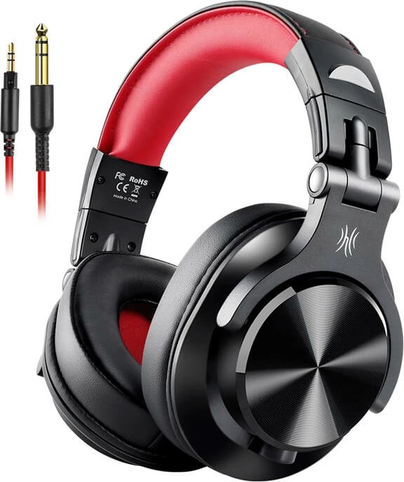 Kufje me tela OneOdio A71, on-ear, 40 mm, e zezë-kuqe