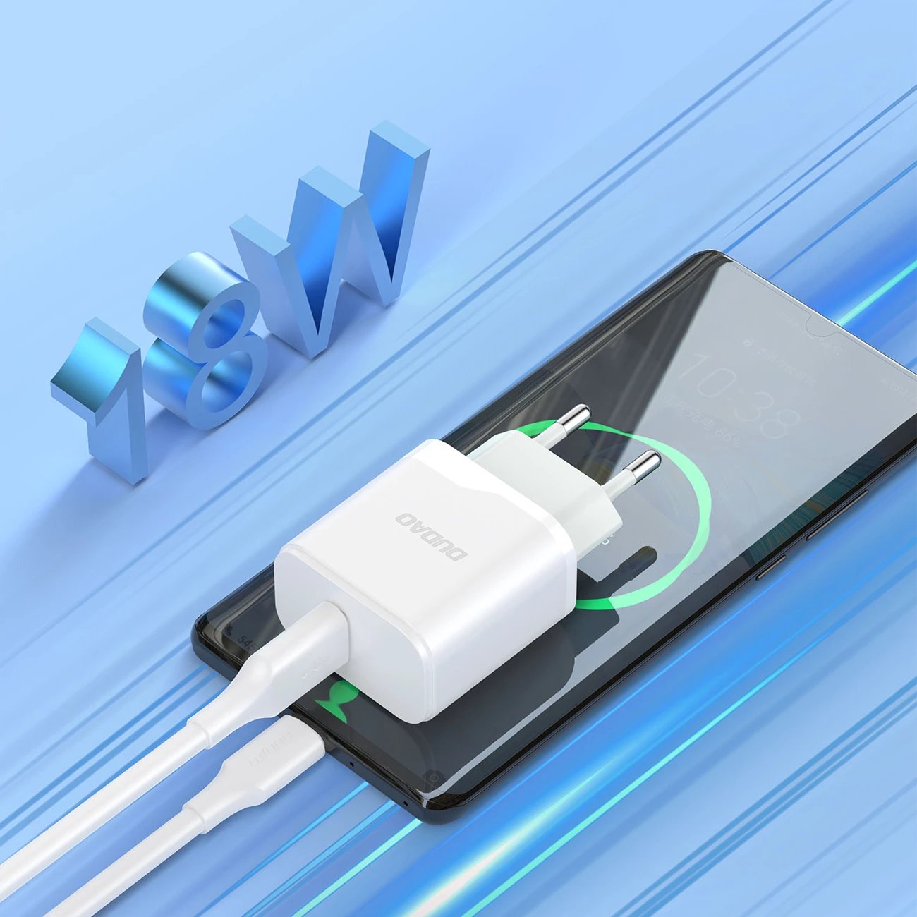 Karikues muri Dudao A20EU, 18W, USB-A, i bardhë