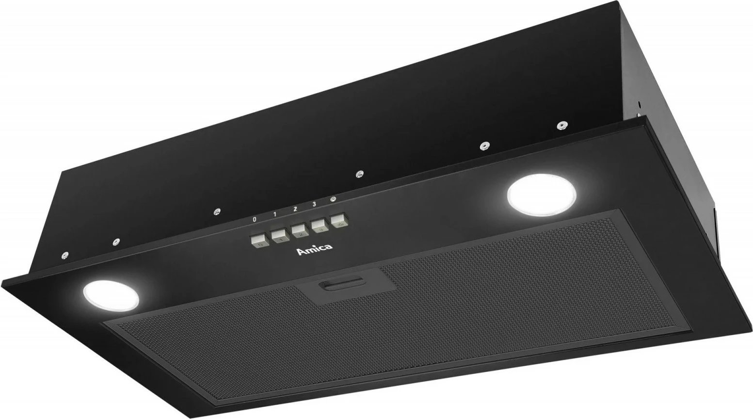 Aspirator kuzhine i integrueshëm, Amica OMC6217B, 60 cm, 3 shpejtësi, LED, butona, i zi