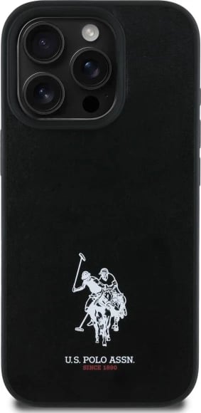 Mbështjellës U.S. Polo Assn. USHCP15XPGEK për iPhone 15 Pro Max 6.7", lëkurë ekologjike, e zezë