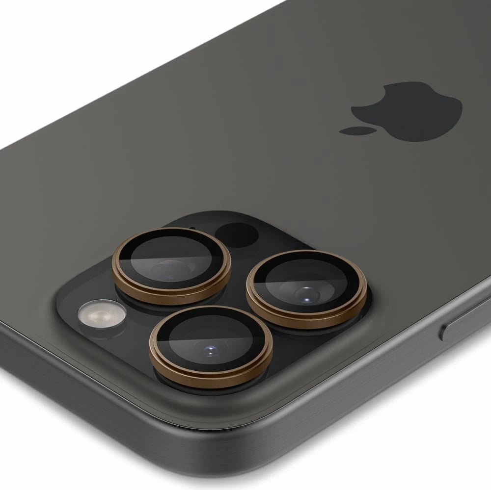 Mbrojtës xhami për kamerë Spigen Optik Pro GLAS.TR EZ FIT, për iPhone 13/14/15 Pro/Pro Max, Kafe, 2 copë